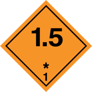 Etiqueta adhesiva explosivos modelo 1.5 ADR 10x10 cm personalizable